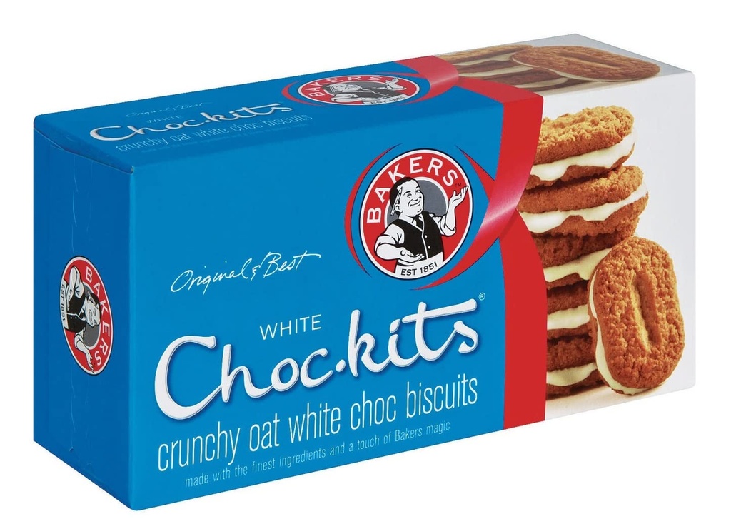 BAKERS CHOCKITS - WHITE CHOCOLATE 200G