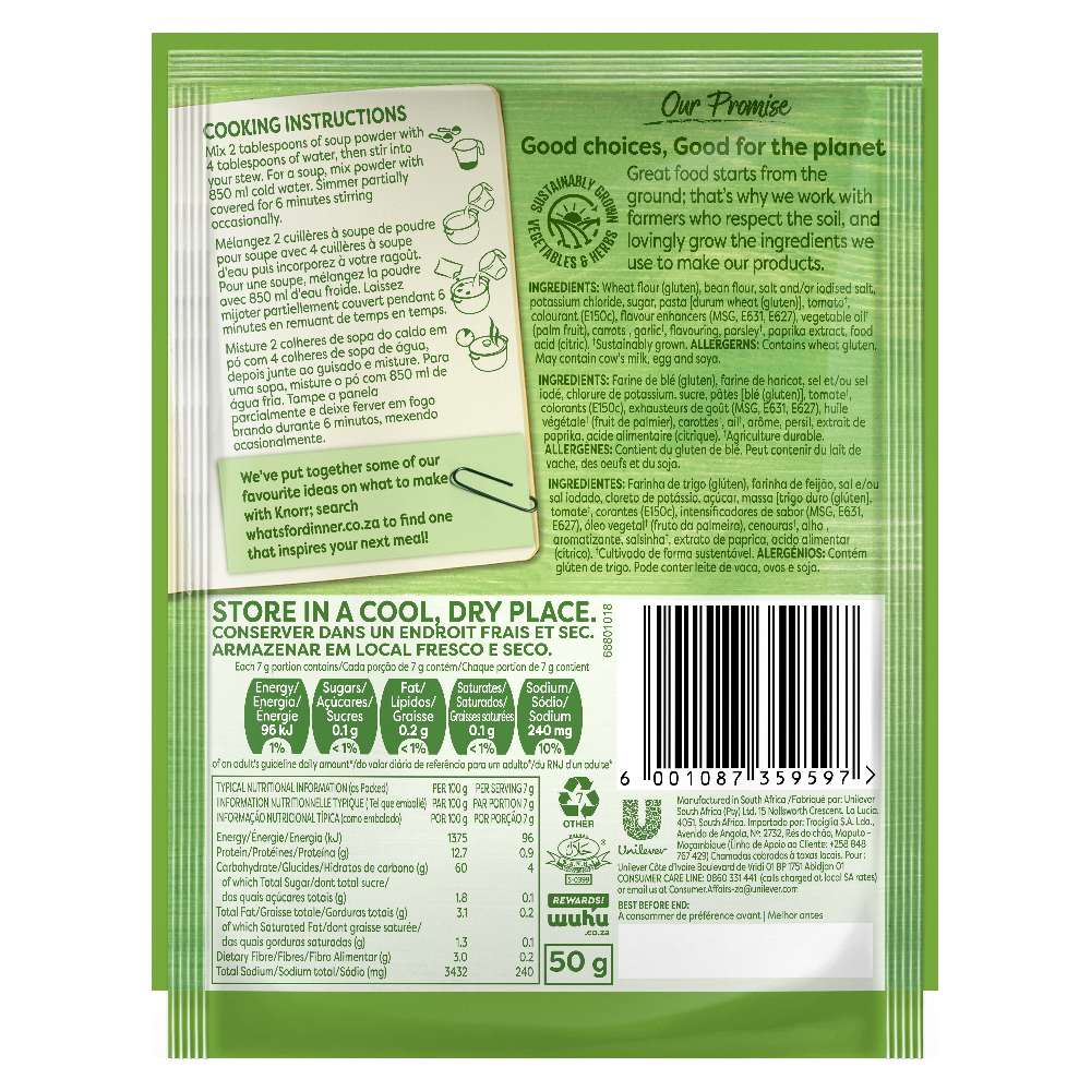 KNORR MINESTRONE SOUP 50G 10SX6 (60)