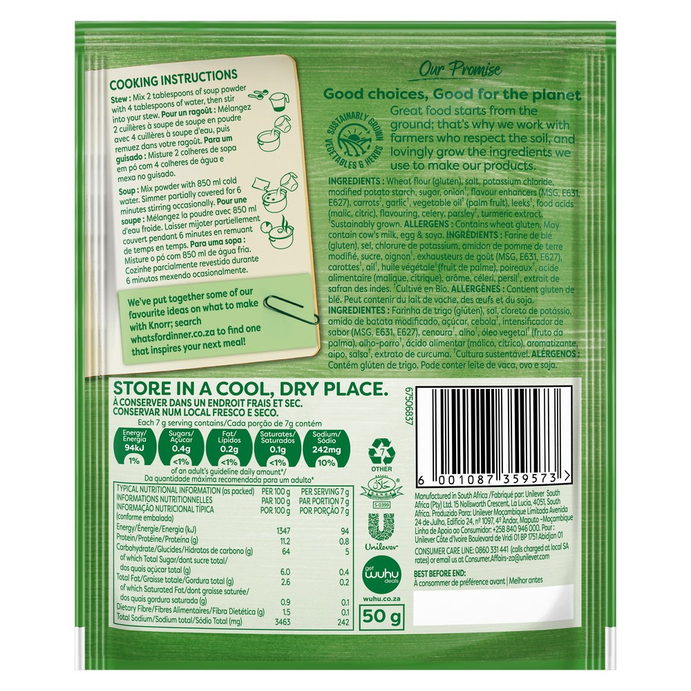 KNORR THICK VEGETABLE SOUP 50G 10SX6 (60)
